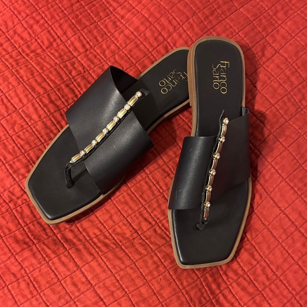 Franco Sarto Megs Rhinestone slide sandals - Picture 2 of 6